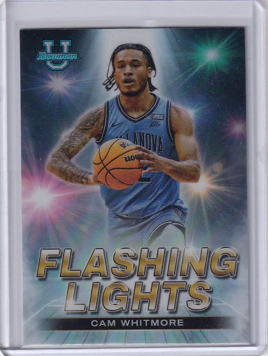 Basketball trading card of Cam Whitmore from Villanova in Bowman Best Basketball design