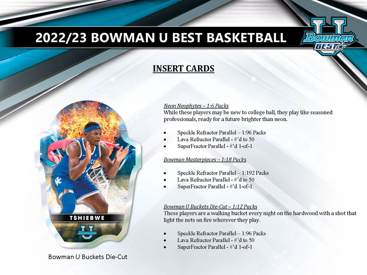 2022/23 Bowman Best University Basketball insert card from Bowman Best product