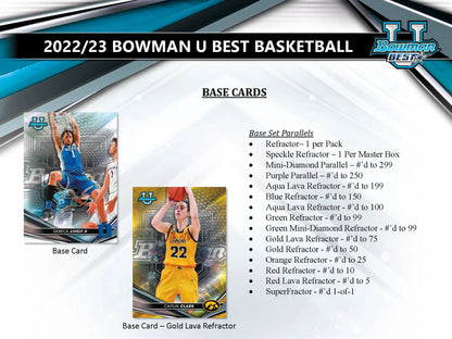2022-23 Bowman Best University Basketball cards in Bowman Best product box