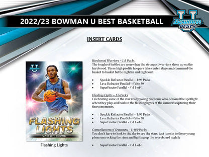 Basketball card information from Bowman Best University Basketball Hobby Box
