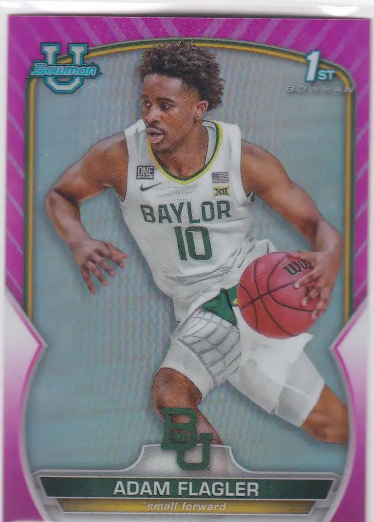 2022-23 Bowman Chrome University Pink #16 Adam Flagler Baylor