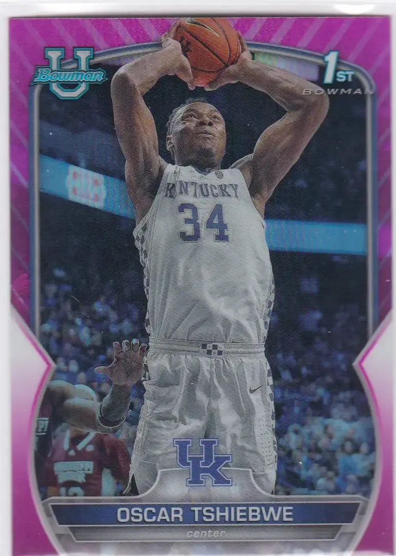 2022-23 Bowman Chrome University Pink #74 Oscar Tshiebwe Kentucky