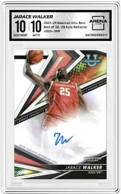 2022-23 Bowman University Jarace Walker Best of 22-23 Auto Refractor trading card with autograph
