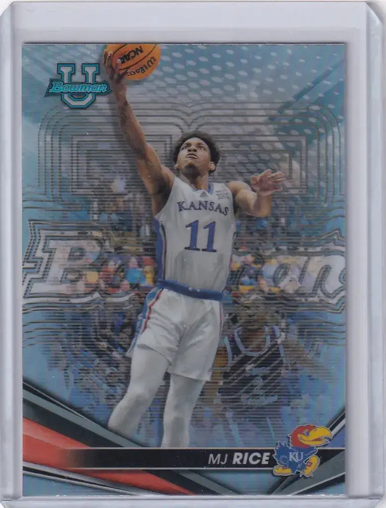 2022-23 Bowman University Best Basketball Refractor #48 MJ Rice Kansas - Basketball Card Single
