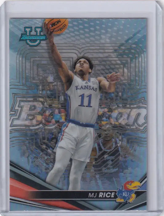 2022-23 Bowman University Best Basketball Refractor #48 MJ Rice Kansas