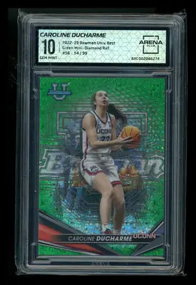 2022-23 Bowman University Caroline Ducharme #56 Green Diamond Ref 54/99 AC 10
