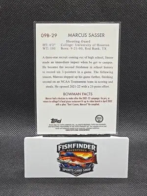 2022-23 Bowman University Chrome - 2009 Bowman Marcus Sasser #09B-29 (RC) - Basketball Card Single