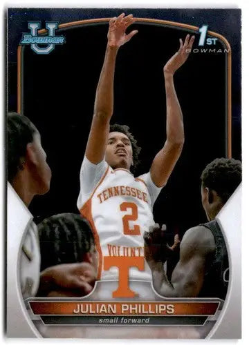 Julian Phillips basketball card from Bowman University Chrome 2022-23 original gloss