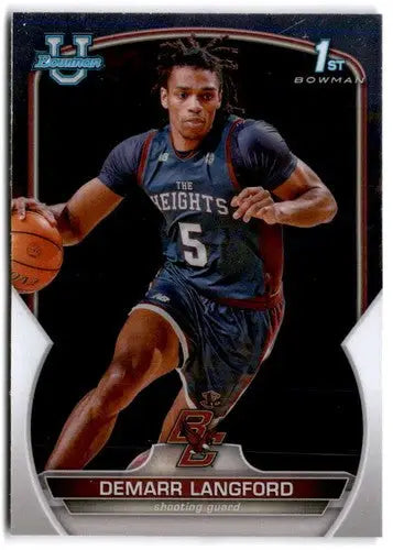 Demarr Langford Bowman University Chrome basketball card with original gloss and near mint condition