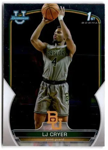 LJ Cryer basketball card from Bowman University Chrome 2022-23 featuring original gloss