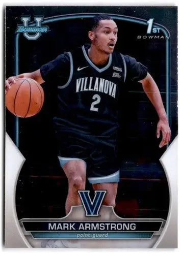 Original gloss Bowman University Chrome Mark Armstrong basketball card from 2022-23 Bowman University