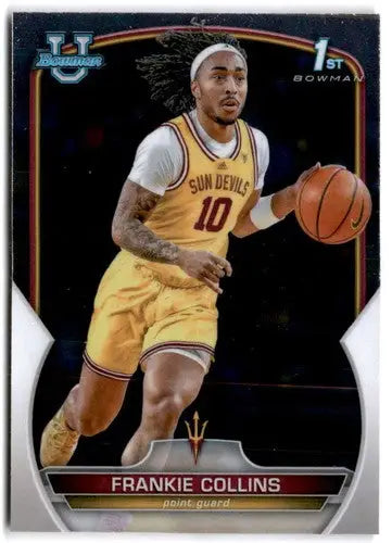 Frankie Collins basketball card from Bowman University Chrome 2022-23 with original gloss