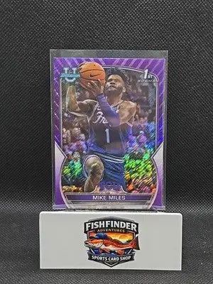2022-23 Bowman University Chrome - Mike Miles #88 Purple Shimmer Refractor (RC) - Basketball Card Single