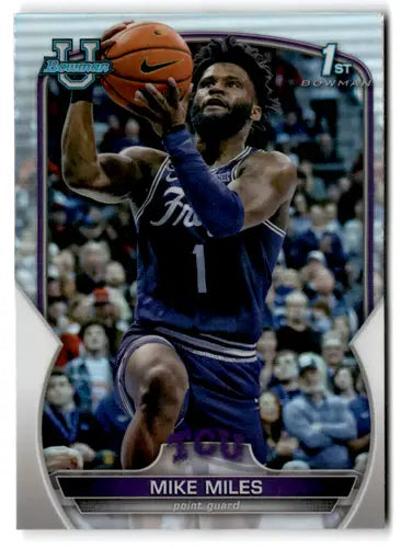Mike Miles basketball card from Bowman University Chrome Refractor series perfect for collectors