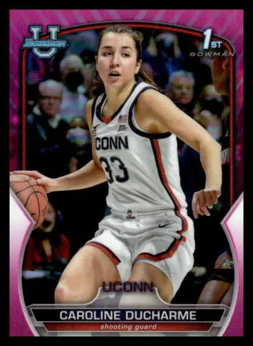 Caroline Ducharme basketball card 2022-23 Bowman University Chrome Refractor Pink