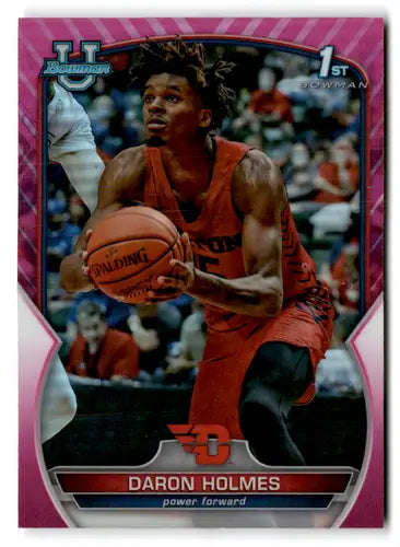 Daron Holmes basketball card in Bowman University Chrome Refractor Pink with original gloss