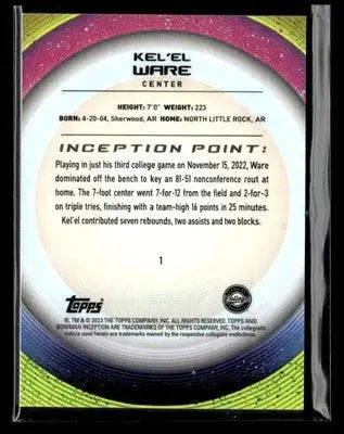 2022-23 Bowman University Inception #1 Kel’el Ware