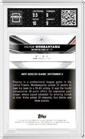 2022-23 Bowman Unviersity Best Victor Wembanyama #51 Basketball AC 9.5