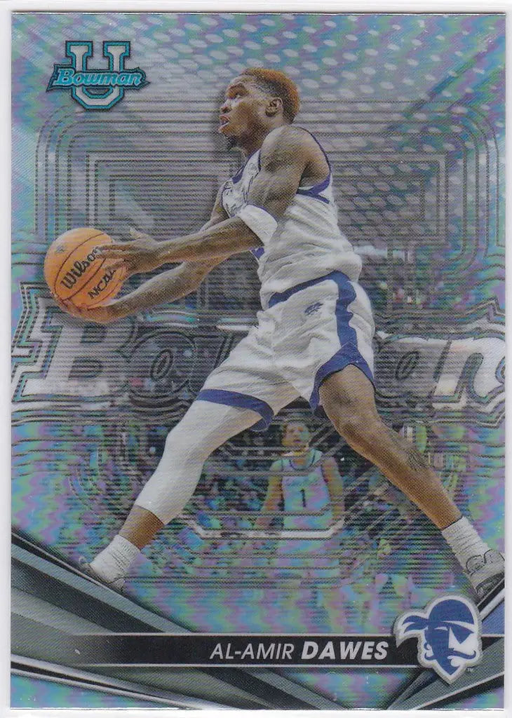 Basketball trading card of Al-Amir Dawes Seton Hall in 2022-23 Bowmans Best Refractor