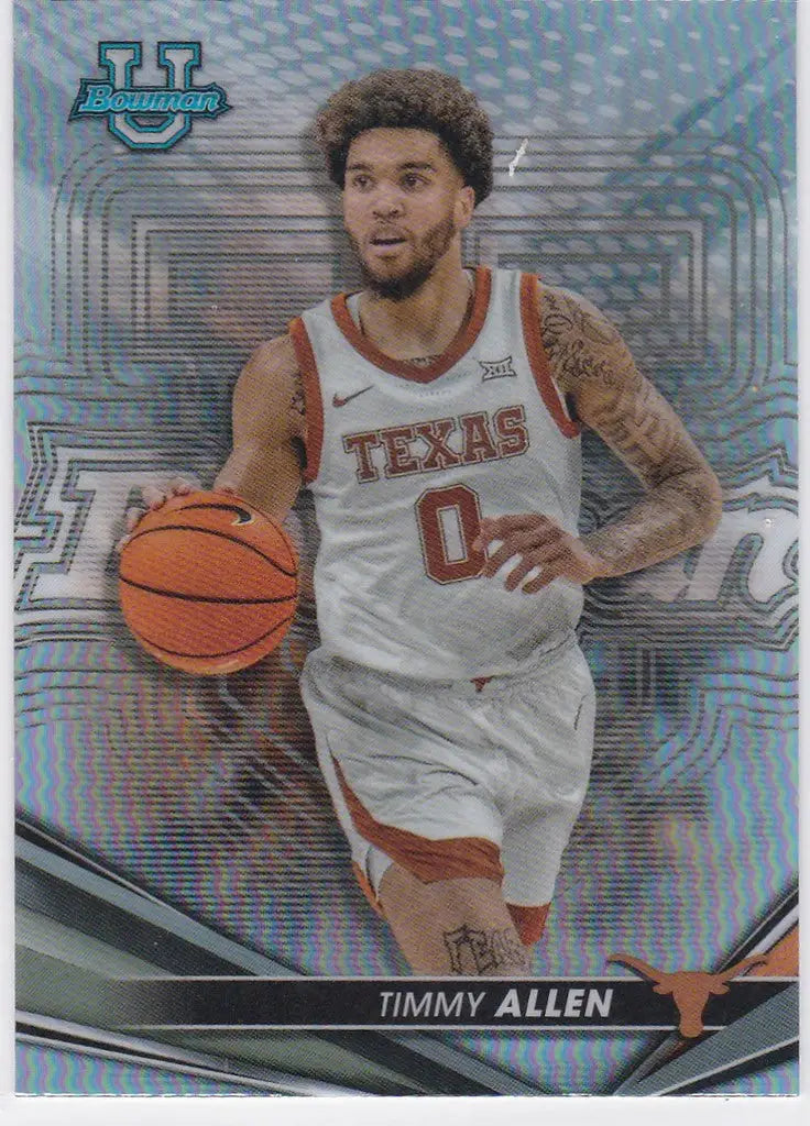 Basketball trading card of Timmy Allen Refractor Texas jersey number 0 Best University