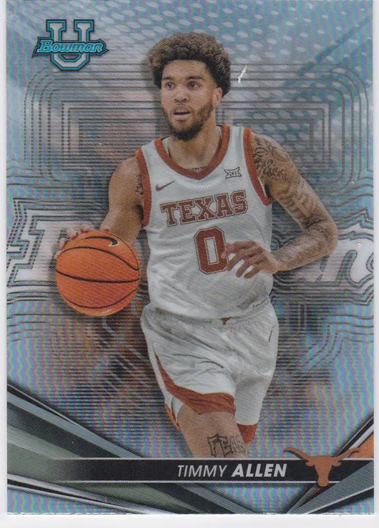 Basketball trading card of Timmy Allen Refractor Texas jersey number 0 Best University