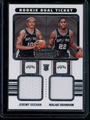 2022-23 Contenders Rookie Dual Ticket Sochan Branham #RT2-SAS Jersey Patch - Basketball Card Single
