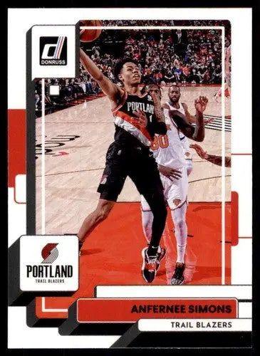 Anfernee Simons basketball card with original gloss from 2022 23 Donruss Simply Sandoval