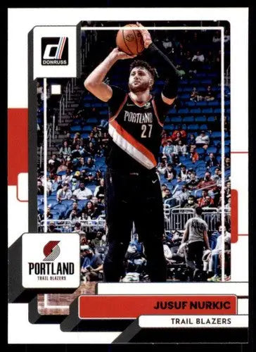 Jusuf Nurkic basketball card with original gloss from 2022-23 Donruss Blazers series
