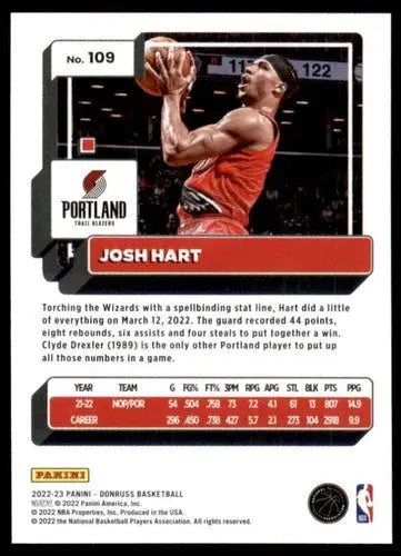 2022-23 Donruss #109 Josh Hart NM-MT Blazers ID:57881 - Basketball Card Single