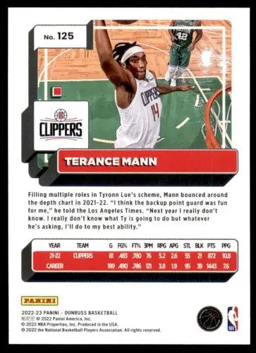 Original gloss 2022-23 Donruss Terance Mann basketball card NM-MT Clippers