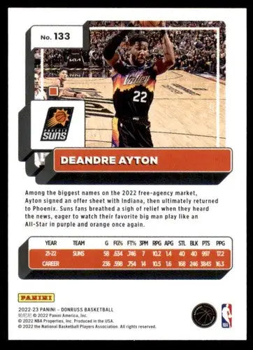 2022-23 Donruss Deandre Ayton NM-MT basketball trading card with original gloss and stats