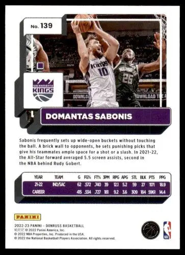 Domantas Sabonis basketball card from 2022-23 Donruss with original gloss simply sandoval