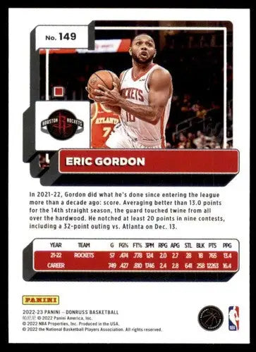 2022-23 Donruss #149 Eric Gordon NM-MT Rockets ID:57131 - Basketball Card Single