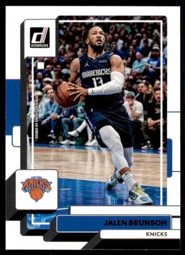Jalen Brunson basketball card with original gloss, 2022-23 Donruss NM-MT Knicks