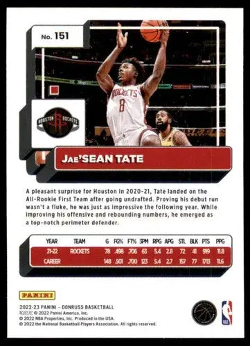 Jae’Sean Tate basketball card from 2022-23 Donruss with original gloss, NM-MT condition