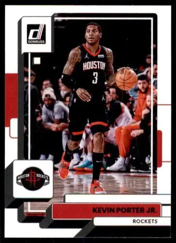 Basketball trading card featuring Kevin Porter Jr. of the Houston Rockets from 2022-23 Donruss