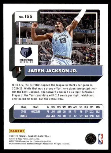 Original gloss Jaren Jackson Jr. basketball card from 2022-23 Donruss Simply Sandoval