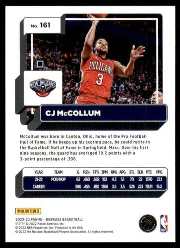 2022-23 Donruss #161 CJ McCollum NM-MT Pelicans ID:57846 - Basketball Card Single