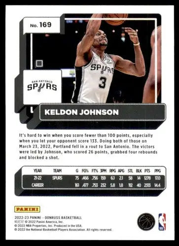 2022-23 Donruss #169 Keldon Johnson NM-MT Spurs ID:57231 - Basketball Card Single