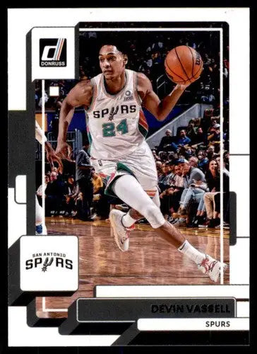 Original gloss Devin Vassell basketball card from 2022-23 Donruss Spurs ID 57103