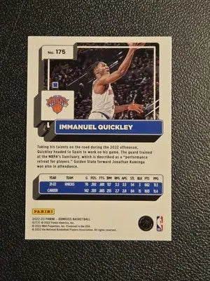 2022-23 Donruss #175 Immanuel Quickley Holo Laser Green - Basketball Card Single