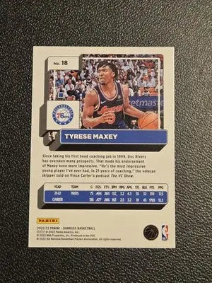 2022-23 Donruss #18 Tyrese Maxey Holo Laser Green - Basketball Card Single