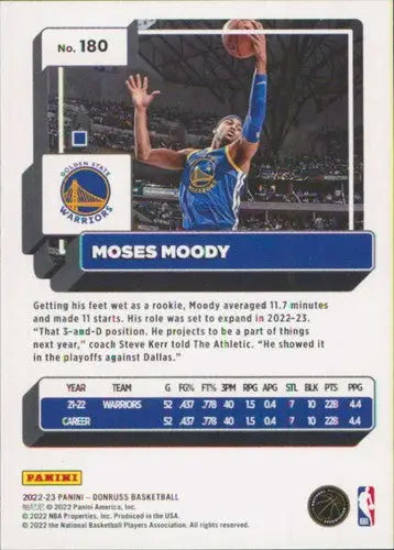 Original gloss Moses Moody NM-MT basketball card from 2022-23 Donruss series