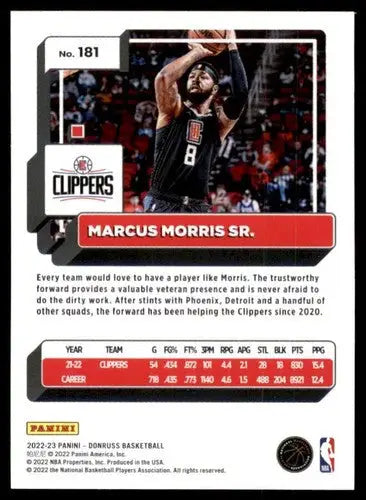 Original gloss Marcus Morris Sr. basketball card from 2022-23 Donruss Simply Sandoval