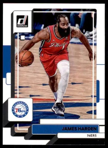 James Harden basketball card with original gloss from 2022-23 Donruss Simply Sandoval