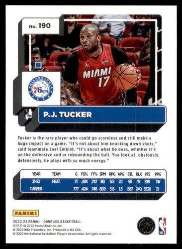 2022-23 Donruss #190 P.J. Tucker NM-MT 76ers ID:57116 - Basketball Card Single