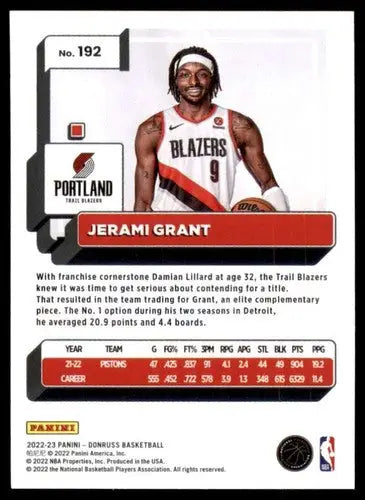 2022-23 Donruss Jerami Grant basketball card with original gloss featuring Jerami Grant