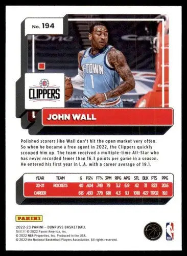 John Wall basketball card from 2022-23 Donruss with original gloss, NM-MT condition