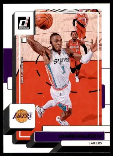 Lonnie Walker IV basketball card with original gloss from 2022-23 Donruss Lakers series