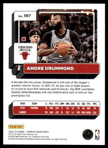 Andre Drummond basketball card 2022-23 Donruss original gloss NM-MT Bulls ID:57293